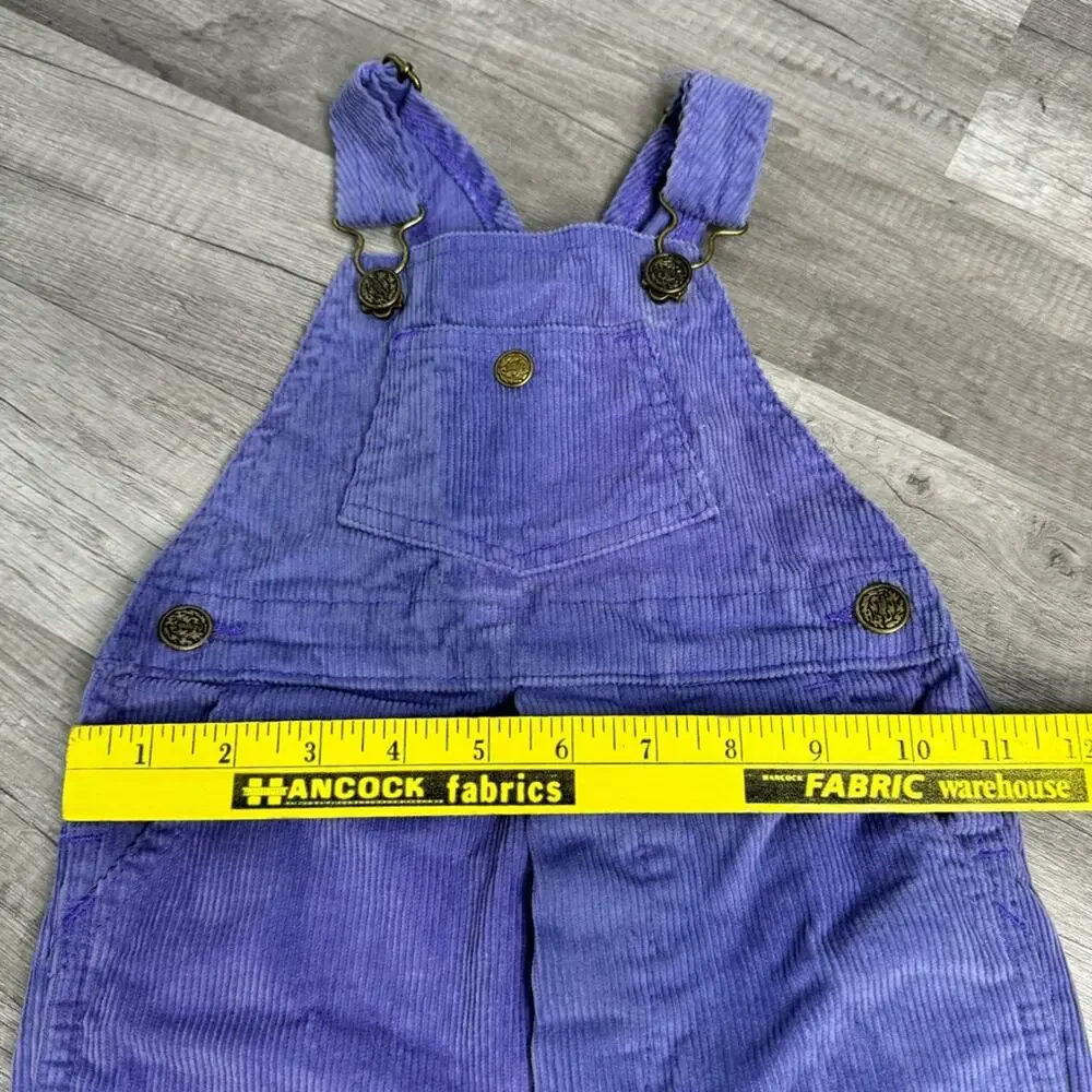 Vintage Corduroy Baby Overalls Montgomery Ward Two Pairs Lot 2T/XL Purple Teal